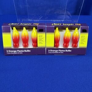 Lot (2) NEW Light Keeper Pro Orange Flame Bulbs Packs- 3 Each BNIB